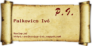 Palkovics Ivó névjegykártya
